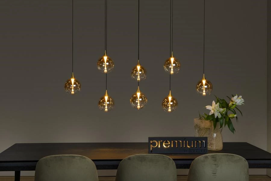 Lucide Premium GISELA - Lámpara colgante - LED Regul. - 8x3,9W 2700K - Ámbar - ambiente 1